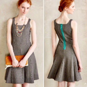 Anthro Bordeaux Tanith Fit and Flare Dress